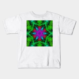 Weave Mandala Pink Blue and Green Kids T-Shirt